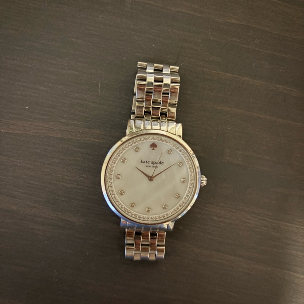 Kate Spade Silver Watch with White Dial